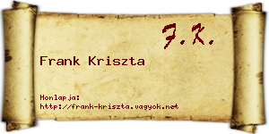 Frank Kriszta névjegykártya